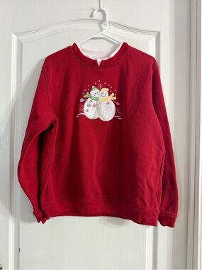 Baxter & Wells Women’s Red Snowman Sweatshirt Sz L. MY-187